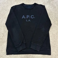 A.P.C. Black Logo Sweatshirt Size L Men's tops, popular brands, popular designs