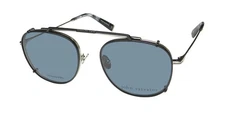 NEW JOHN VARVATOS V176 EYEGLASSES SILVER MENS PILOT SILVER SUNGLASS CLIP-ONS