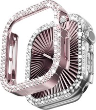 2 Pack Bumper Case for Apple Watch Series 11 46mm Bling Glitter Protective Cover