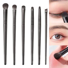 6pcs Black Eye Makeup Brushes Set Professional Contouring Eyeshadow Eyeliner Bru