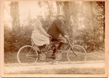 G248 Photographie vintage Originale Bicyclette vélo ancien tandem  1901