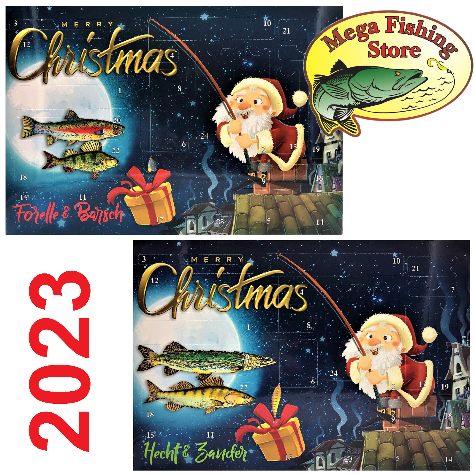 MEGA Fishing Angel Adventskalender Raubfisch Angler Advent