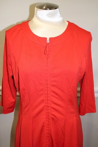 Pink Tartan orange front zip dress size L (dr500 - Picture 2 of 8