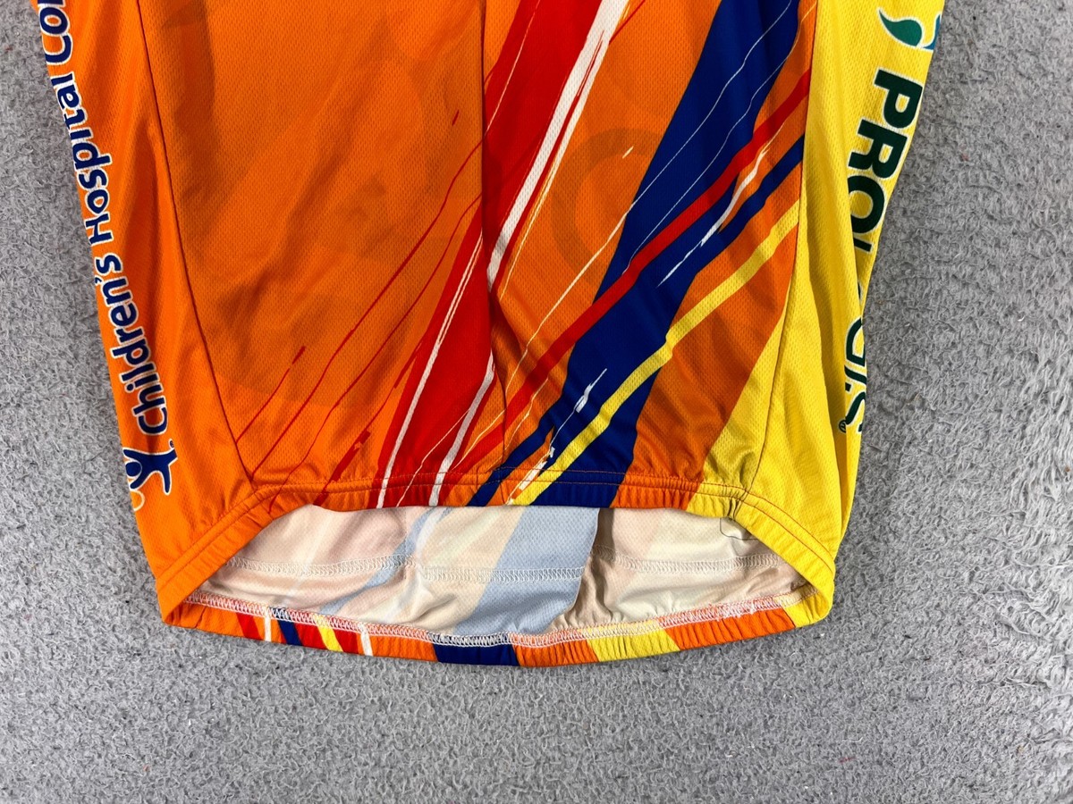 Primal Cycling Jersey Adult Small Orange Yellow Full Zip Courage