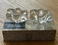 2 Daum Clear Crystal France Open Salt Cellars Dips In Original Box Excellent Con