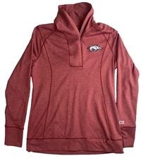 Cutter & Buck DryTec 1/4 Zip Pullover ARKANSAS RAZORBACKS Red Adult Womens Small