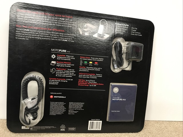 Motorola MOTOPURE H12 Bluetooth Headset - 89184n for sale online | eBay