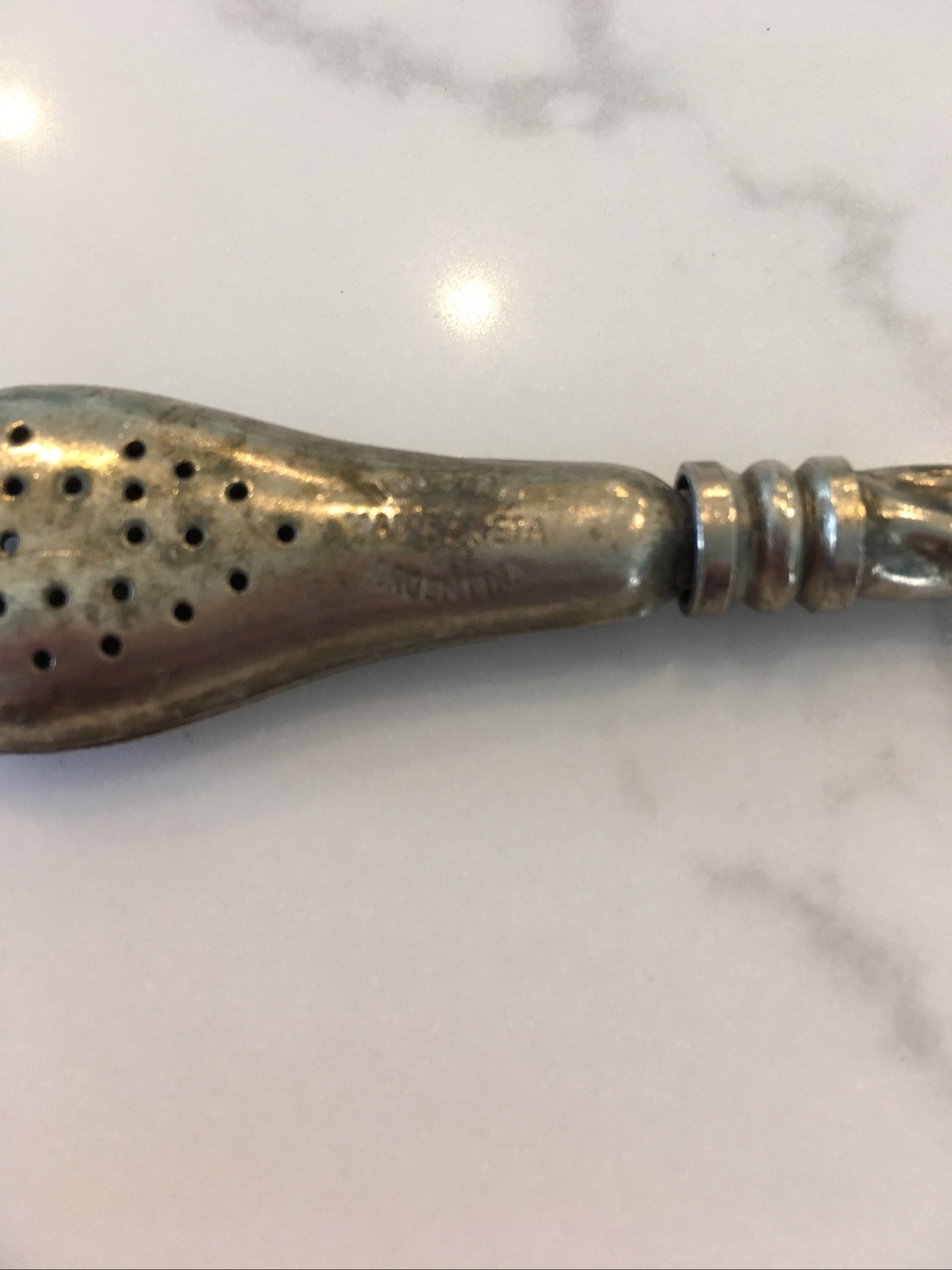 Vintage Argentina Silver Tone Mate Tea Strainer Straw eBay