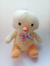 Dan Dee Plush Big Yellow Easter Chick Stuffed Animal With Plaid Bow