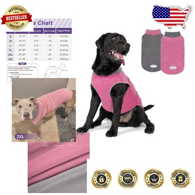 Versatile Dog Sweater Set - 2 Pack Reflective Fleece for Medium & Large Breeds