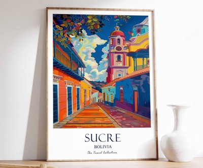 11_Sucre Print, Sucre Reiseposter, Bolivien Reisedruck, Tropical Decor, Botan