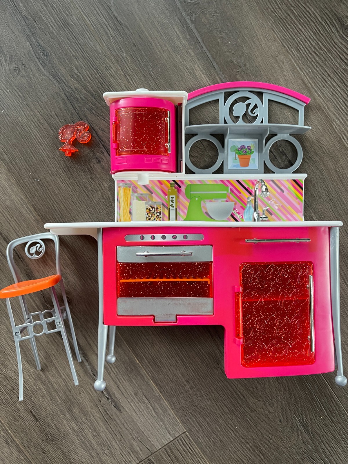 Barbie Furniture Lot EUC Glam Kitchen, Bed / Couch Combo, Doghouse
