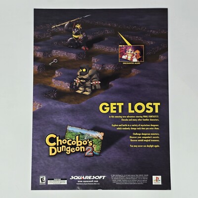 Chocobo's Dungeon 2 PlayStation PS1 Get Lost Print Ad/Poster Official Promo Art