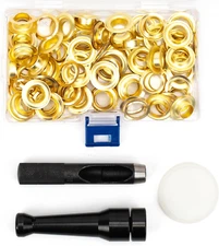 ZONGLAN Grommet Tool Kit, 50 Sets 1/2 Inch Heavy Duty Rustproof Brass Eyelets