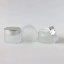 50ml Frosted Clear Glass Empty Cosmetic Jars - 3 pcs