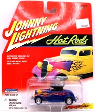 Johnny Lightning Hot Rods 1932 Ford Hi-Boy Roadster blue w/ flames