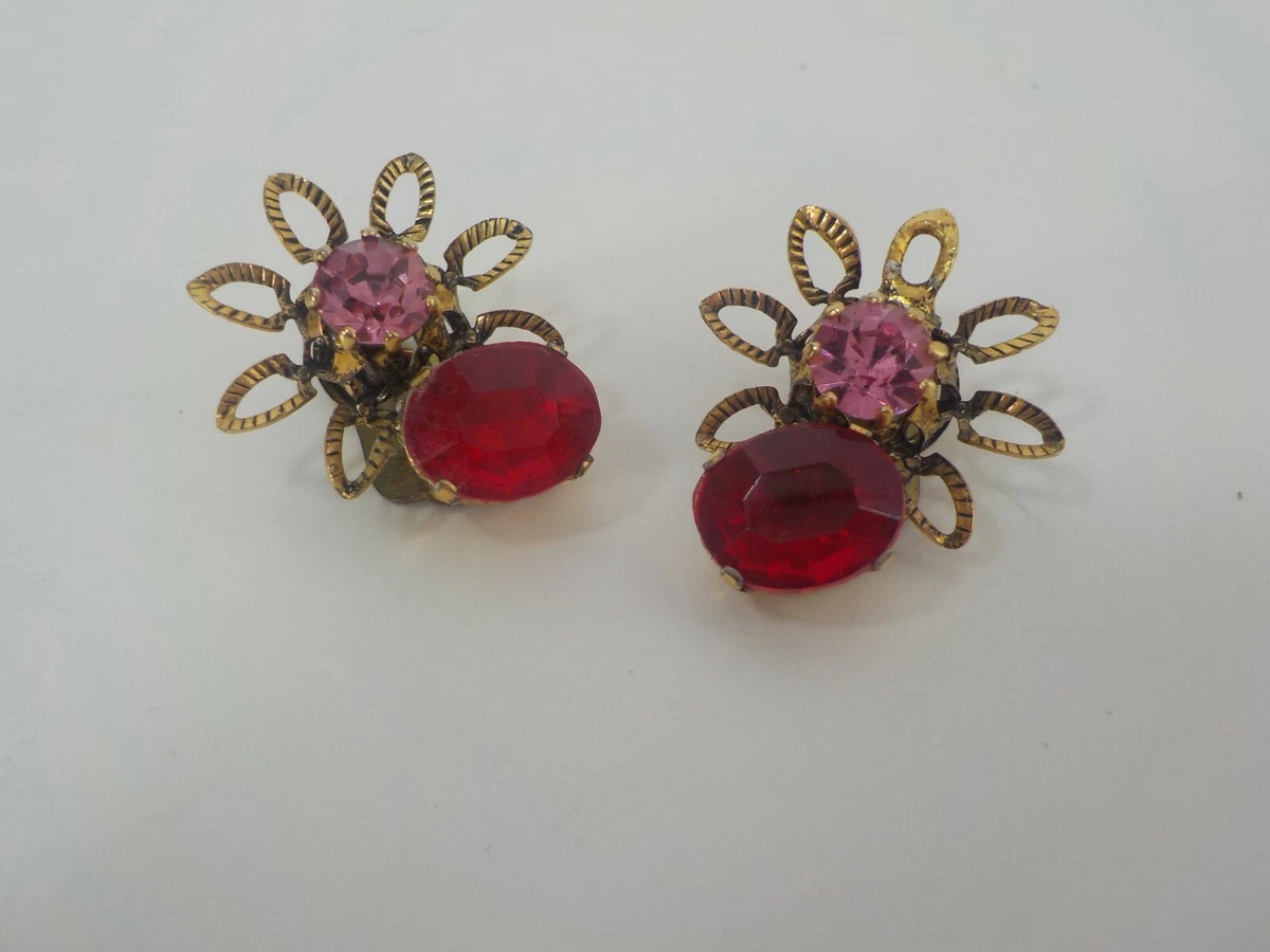 Austrian crystal clip on best sale earrings