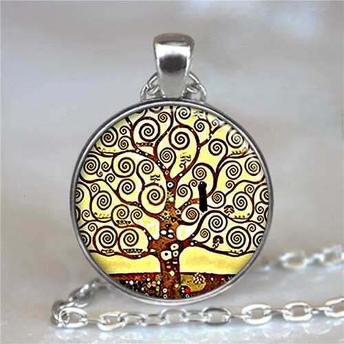 Women Chain Necklace Art Dome Glass Pendants Cabochon Paintings Necklaces 1Pcs - Picture 2 of 30