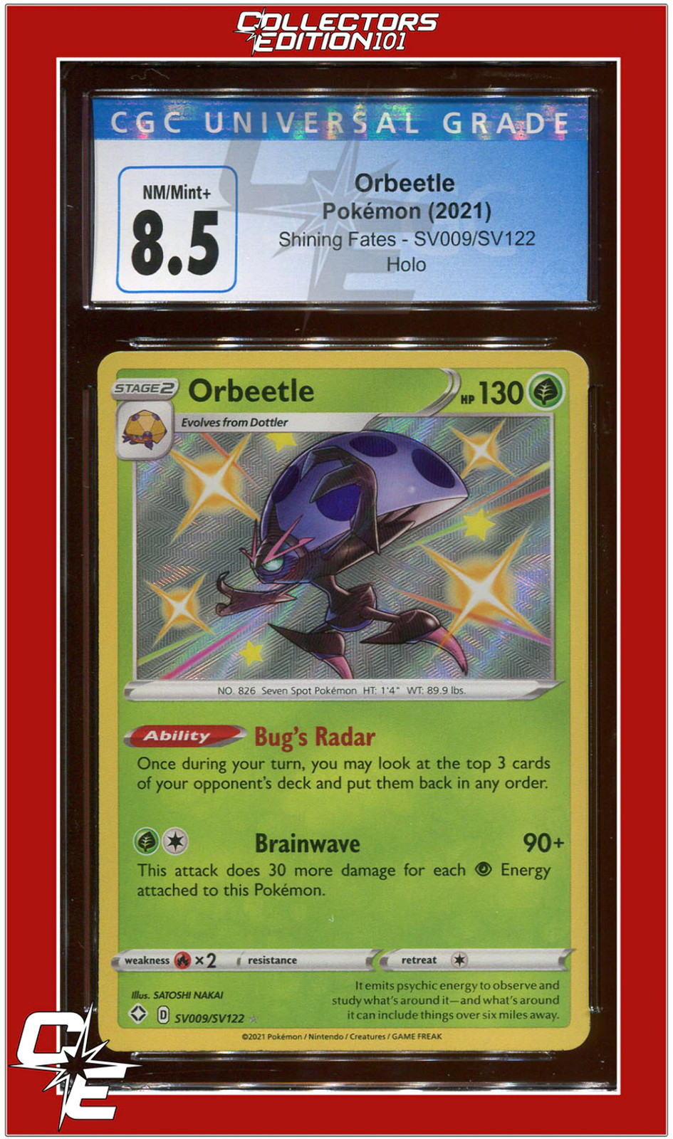 Shining Fates SV009 Orbeetle Holo CGC 8.5