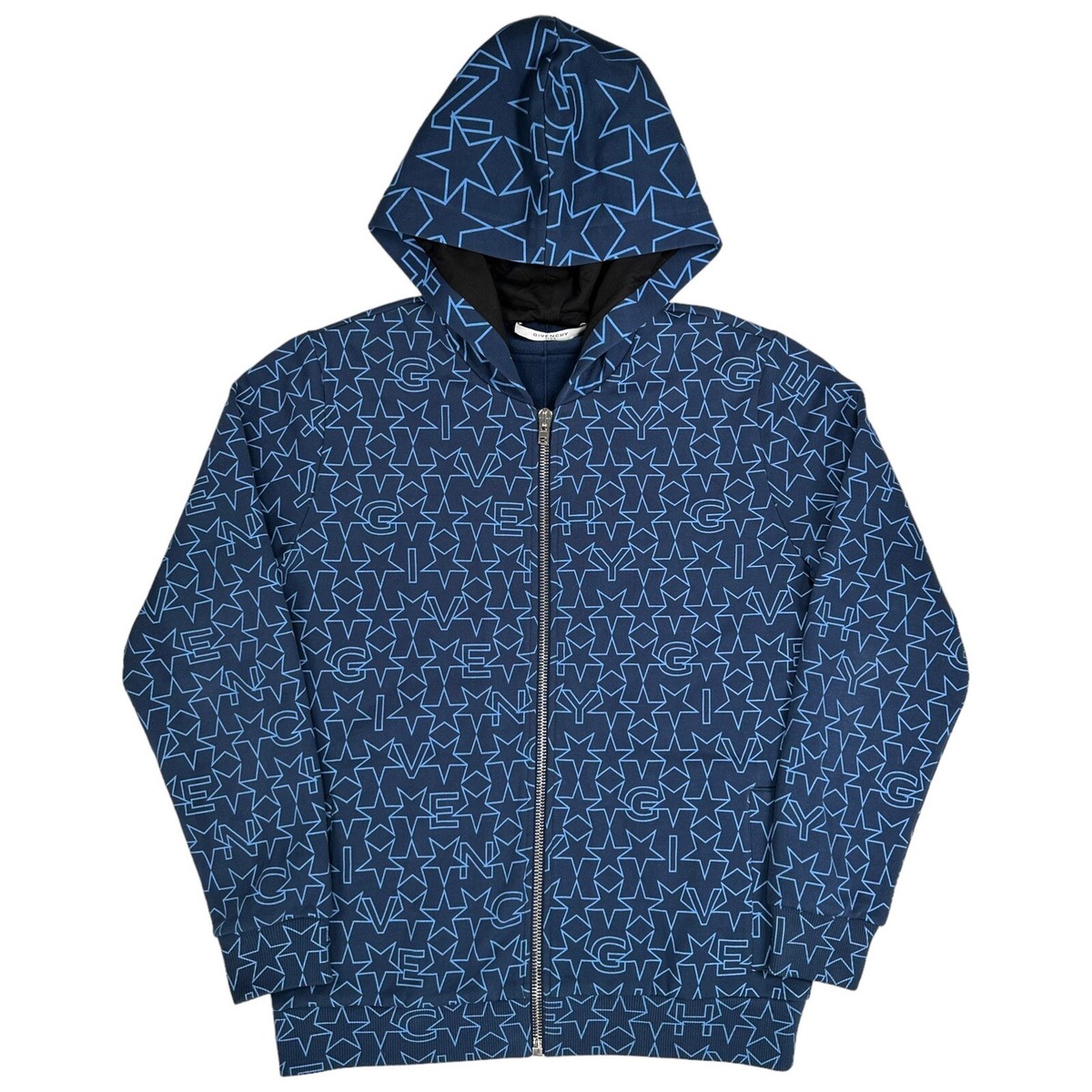 Givenchy Size S Jacket Oversized Blue/Navy Stars Repeat Logo