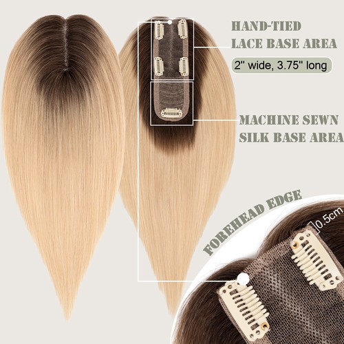 Scalp Line Hair Toppers for Women Real Remy Human Hair Cover Thinning Hair Part - Picture 6 of 22