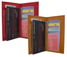 Vegan Leather Checkbook Cover Holder Thin Long Clutch Wallet Men Lady