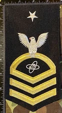 Navy Gold Rate Electronics Technician Senior Chief Petty Officer Patch USN ETCS