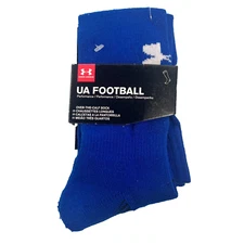 Under Armour UA Team Sports Crew Socks Over the Calf Audlt Medium 13.5k-4.5 Blue