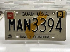 GUAM 1995 License Plate MANGILAO MAN3394 Tano Y Chamorro 