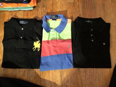 Assortment of 9 Ralph Lauren Men's Polo Shirts Multi-Color size Xl
