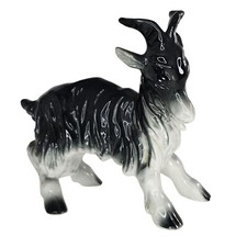 Vintage Goebel Cortendorf Ceramic Black White Goat Figurine Germany #12081 *CHIP