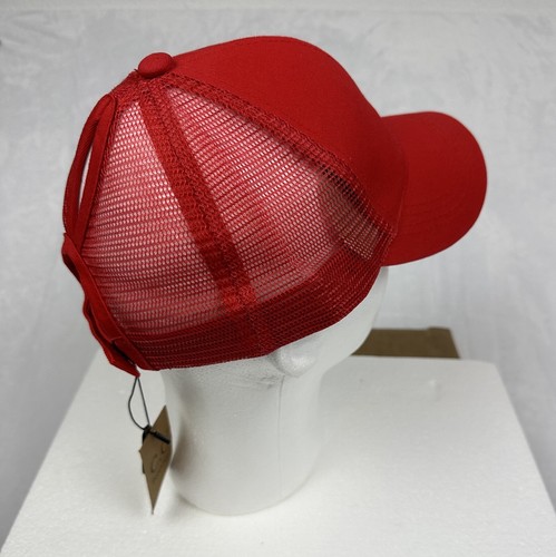 CC Ponycap Messy High Bun Pferdeschwanz wasserabweisend Mesh rot sportlich CC Cap - Bild 5 von 8