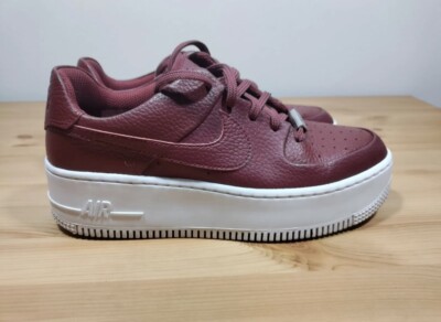 Size 7.5 -  Nike Air Force 1 Sage Low Shoes Maroon/White AR5339-602 Women's