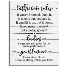 Signs for Bathroom Restroom Bathroom Wall Art Decor Funny Toilet Signs for Ba...