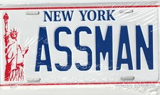 Jerry Seinfeld pal Cosmo Kramer License Plate Assman metal embossed  Ass Man