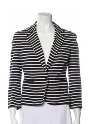 TORY BURCH Striped Knit Nautical Blazer | XS Extra Small