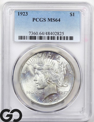 1923 Peace Silver Dollar PCGS MS-64 ** Nice Luster!