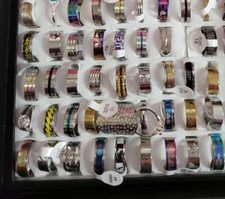 100+ Stainless Steel Rings Silver & Goldtone NWT Retail / Resale Tagged #216