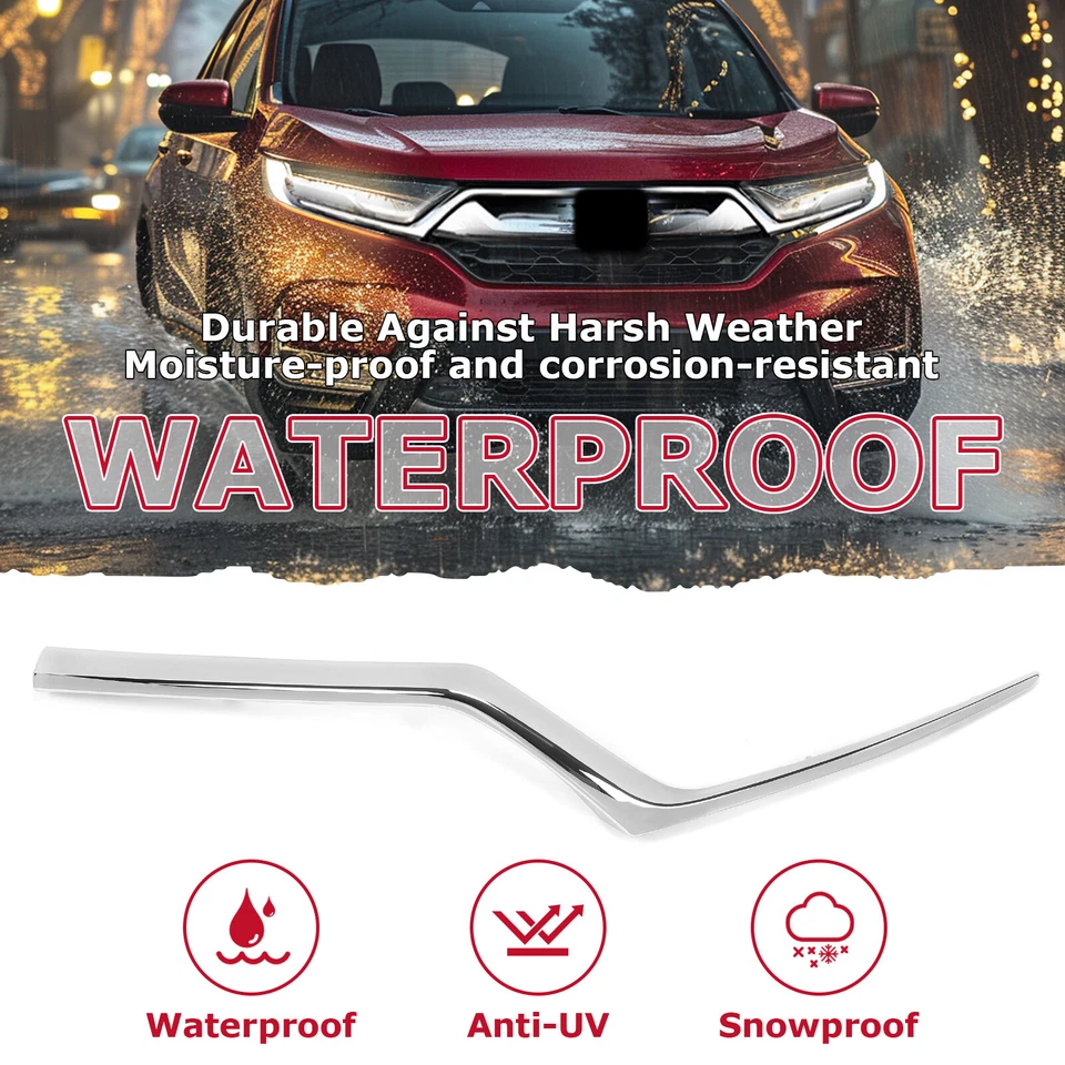 Parrilla moldura de faros cromados delantera izquierda para Honda CRV CR-V 2017 2018 2019 Foto 3 de 4