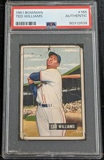 1951 Bowman Ted Williams PSA AUTHENTIC #165 Boston Red Sox