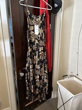 Zara Black Print Wrap Dress Size M