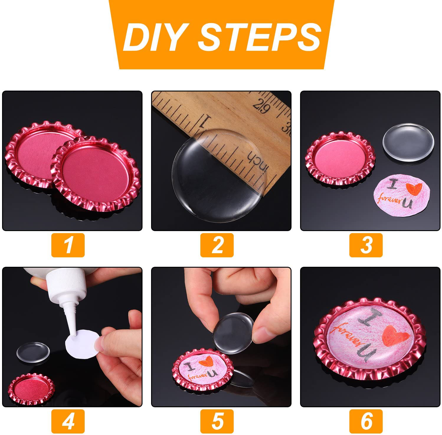 Flat Crown Double Sided Flattened Bottle Caps For Hair Bow Craft
