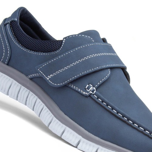 Cushion Walk Mens Shoes Blue Adults Easy Fasten Navy Size UK 7,8,9,10