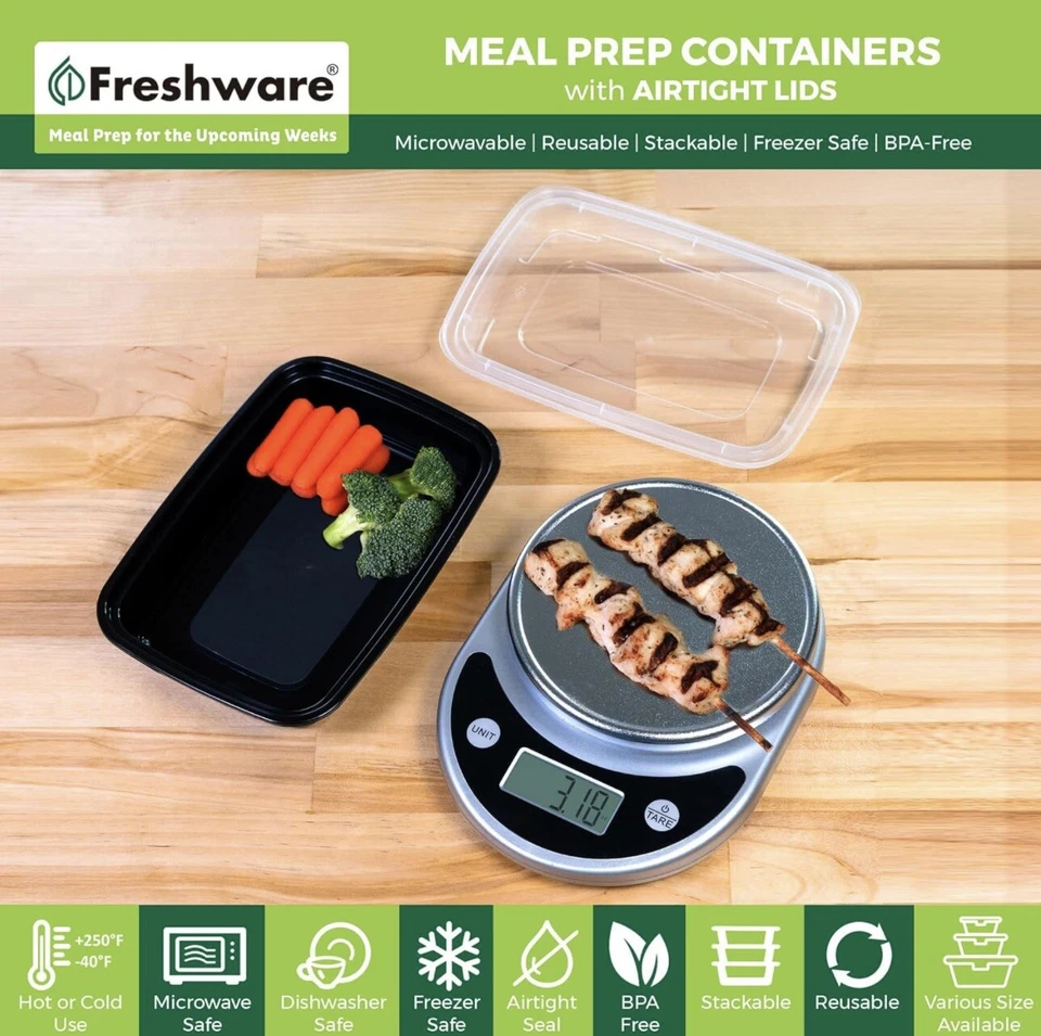 Freshware Meal Prep Containers 50 PCs With Lids 16 Oz Each  - Image 2 of 3