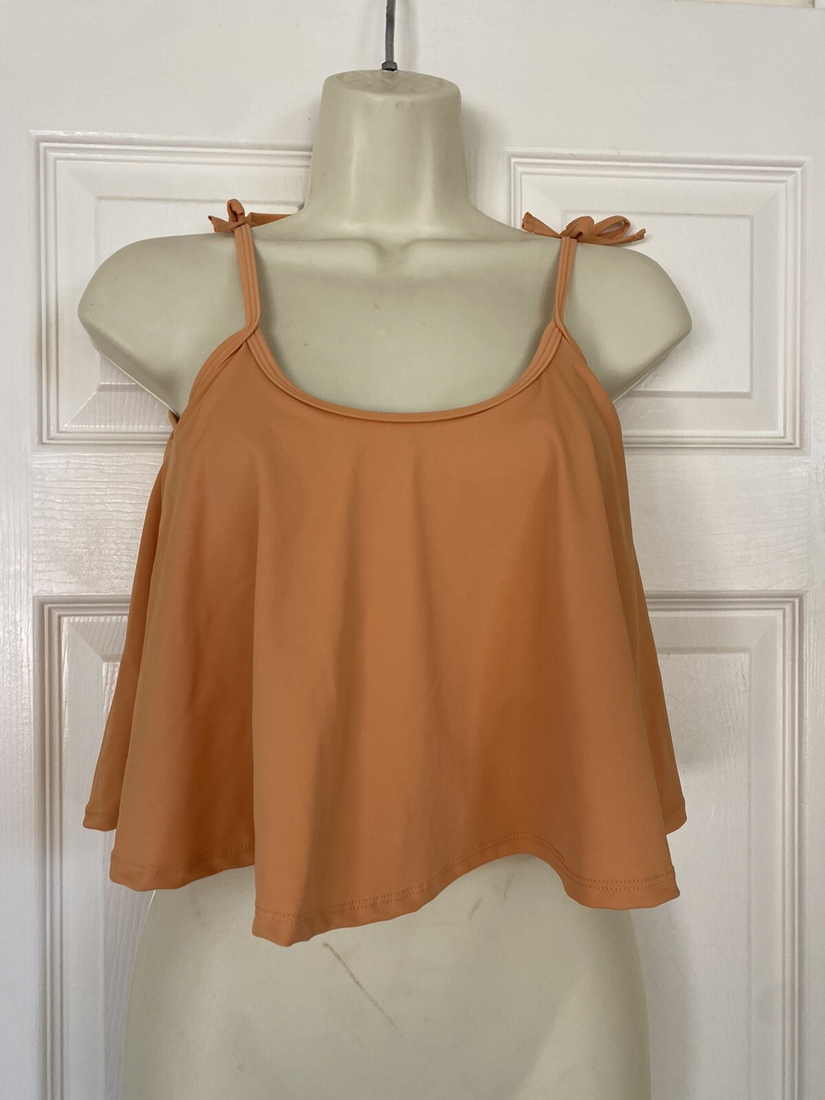 Kortni Jeane Swing Swim Top Tankini Solid Peach Women… Gem