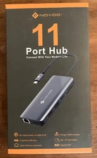NOVOO 11-in-1 USB-C Docking Station with Dual 4K HDMI, works with Thunderbolt 3