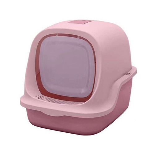 Large Cat Litter Box Pet Bedpan Send Shovel Toilet Fully Enclosed Frosted Baffle - Picture 25 of 25