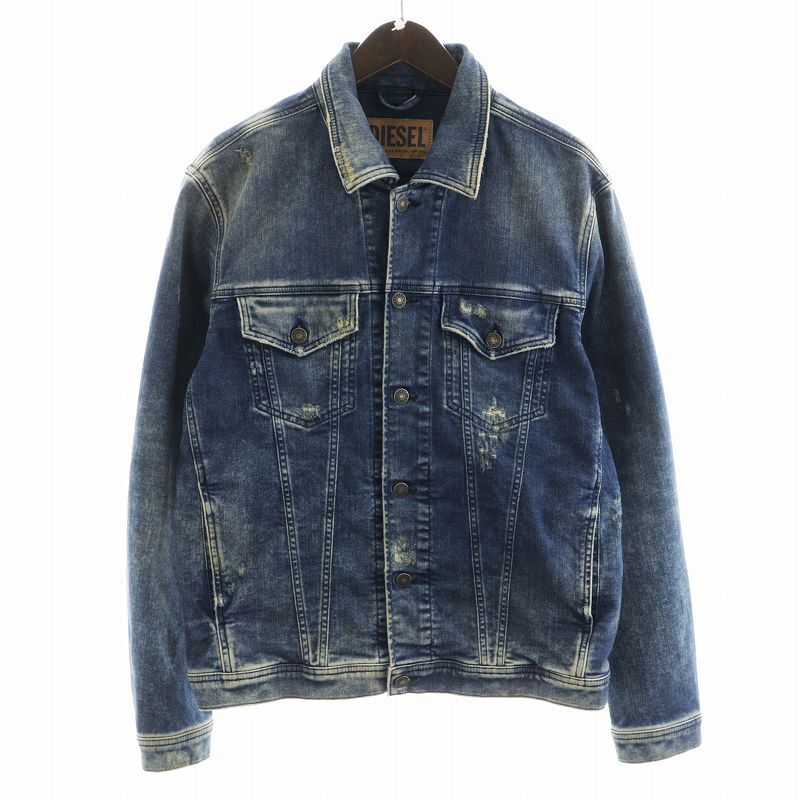 Diesel Nhill-Tw Jogg Jeans Jog G Jean Denim Jacket Damage Fabricate Repair L