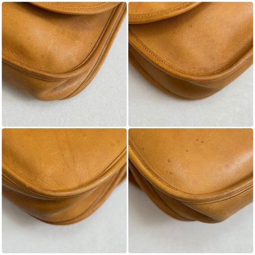 Coach Old Crescent Saddle Bag Made In NYC Camel Light Brown Leather Auth - Picture 6 of 10