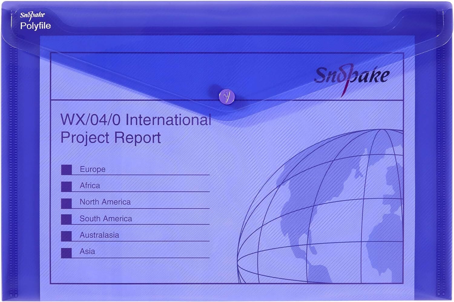 Бумажник-поппер Snopake Foolscap Electra Purple из полифайла [Упаковка из 5 штук]
